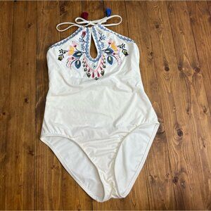 Gibson & Latimer size Medium one piece halter swim suit